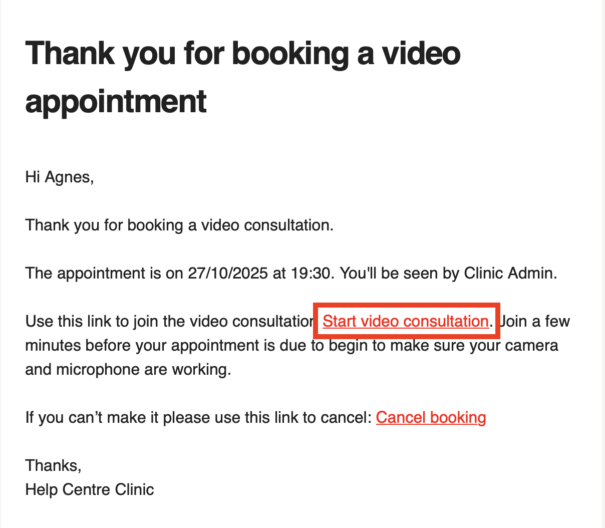 Video Connect Appointment Video Consultations - Patient Guide