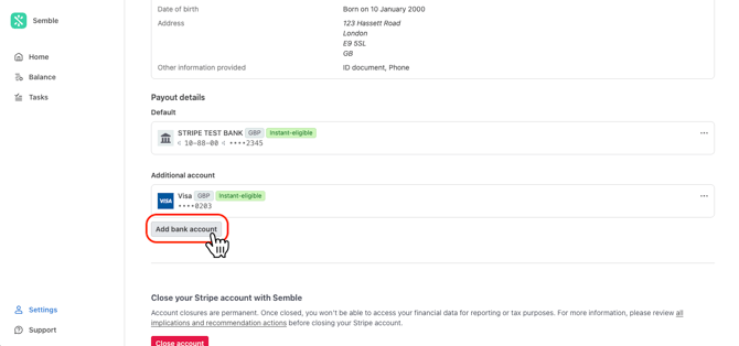 bank  add bank account