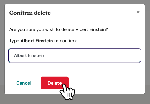 contact  condirm delete