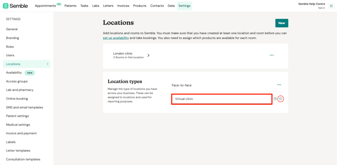 name location type save