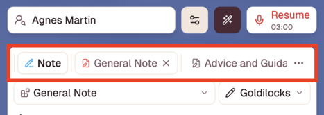 notes tab