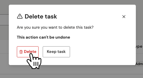 tasks  confirm delete