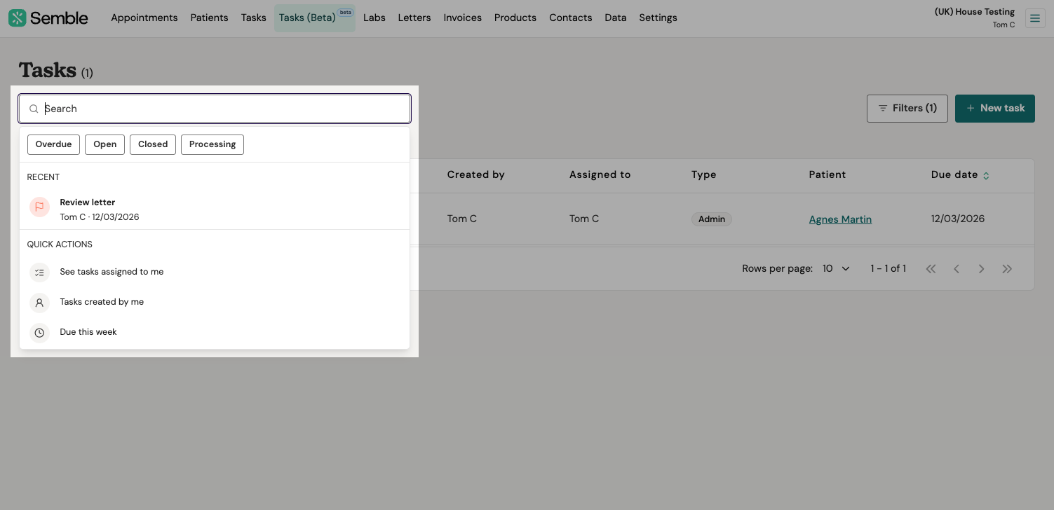 Find Task Overview of Tasks