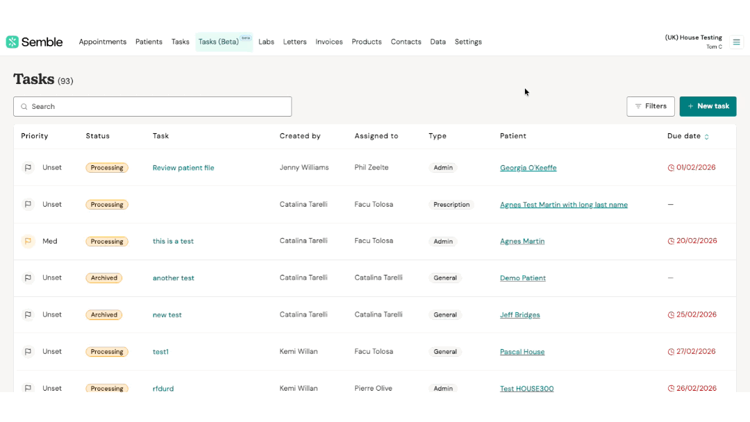 Overview of Tasks