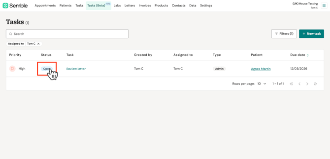 tasks  update status